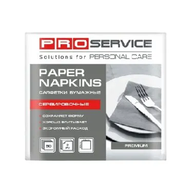 Серветки двошарові білі Premium 33х33см, PRO Service